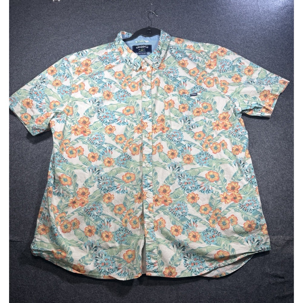 Chubbies Men's Floral Short Sleeve Button Down Shirt XXL
